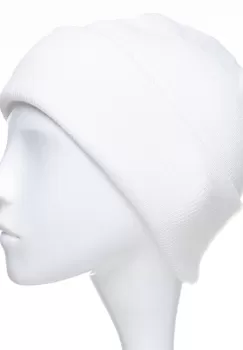 Caciula unisex model clasic tricotat, dublata in interior, alba imagine