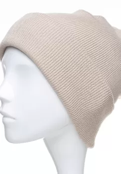 Caciula unisex model clasic tricotat, dublata in interior, bej imagine