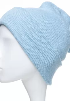 Caciula unisex model clasic tricotat, dublata in interior, bleu imagine