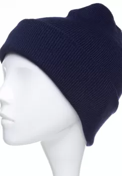 Caciula unisex model clasic tricotat, dublata in interior, bleumarin imagine