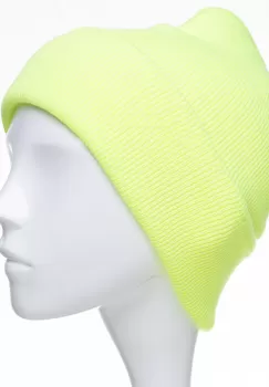 Caciula unisex model clasic tricotat, dublata in interior, galben lime imagine