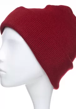 Caciula unisex model clasic tricotat, dublata in interior, rosu inchis imagine