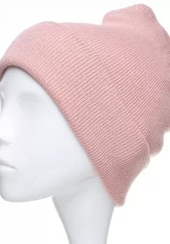 Caciula unisex model clasic tricotat, dublata in interior, roz prafuit imagine