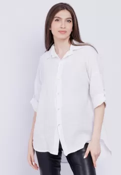 Camasa alba lejera, din in cu fald pe spate imagine