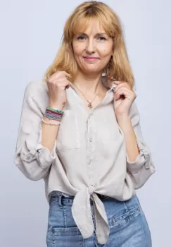 Camasa bej din in cu nod in fata imagine