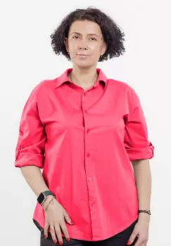 Camasa din poplin de bumbac cu dantela pe spate, fucsia imagine