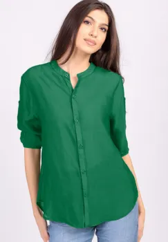 Camasa subtire verde , cu guler tunica imagine