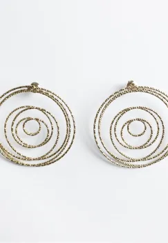 Cercei cercuri concentrice din otel inoxidabil auriu imagine