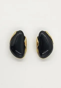 Cercei din otel inoxidabil negri   Onyx Glow,  , design statement imagine