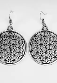 Cercei din zamac cu Floarea Vietii imagine