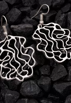 Cercei din ZAMAC cu forma de apa curgatoare stilizata imagine