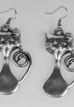 Cercei din zamac cu forma de pisici imagine