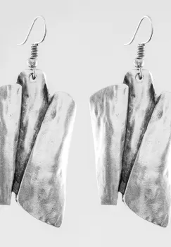 Cercei din zamac cu forma rectangulara neregulata imagine