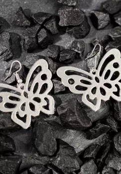 Cercei fluture mare din zamac imagine