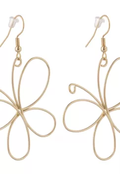 Cercei in forma de fluture din otel inoxidabil auriu imagine