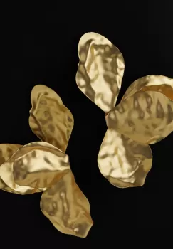 Cercei spectaculosi metalici, aurii cu patru petale imagine