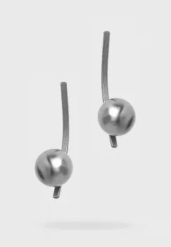 Cercei Vault cu bila, din alama placata cu gun metal imagine