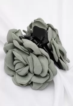 Clama medie cu flori textile, kaki imagine