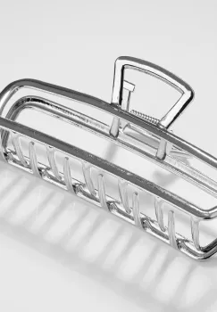 Clama par metalica dreptunghiulara, argintie imagine