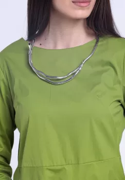 Colier argintiu si bratara din metal modelabil sub forma de sarpe imagine