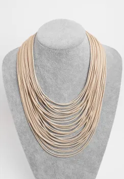 Colier bej cu multe siruri inegale imagine