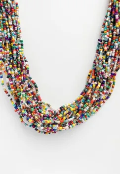 Colier din sticla de murano in nunate de albstru, verde, alb si rosu - Copie imagine