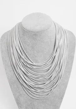 Colier gri deschis cu multe siruri inegale imagine