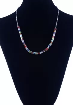 Colier la baza gatului din hematit cu cuburi multicolore din pietre naturale imagine