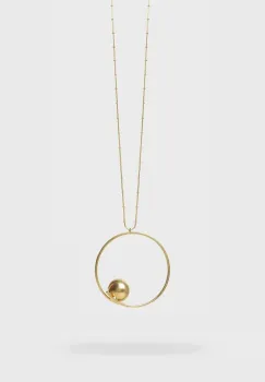 Colier lant lung Vault cu pandant, din alama placata cu aur de 24k imagine