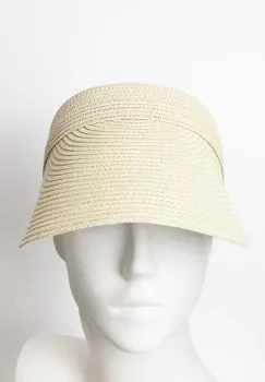 Cozoroc flexibil de paie impletite si reglabil la spate, bej descchis imagine