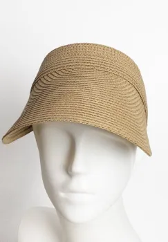 Cozoroc flexibil de paie impletite si reglabil la spate, bej inchis imagine