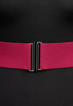 Curea fucsia din material elastic cu catarama metalica - 7.5 cm imagine