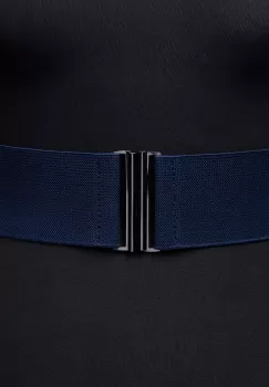 Curea lata bleumarin din material elastic- 6 cm imagine