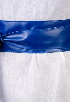 Curea lata petrecuta albastru din piele ecologica imagine