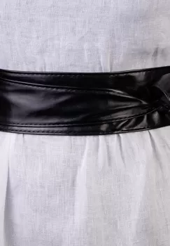 Curea lata petrecuta neagra din piele ecologica imagine