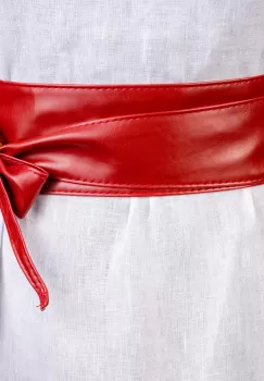 Curea lata petrecuta rosu inchis din piele ecologica imagine