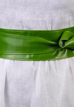 Curea lata petrecuta verde din piele ecologica imagine