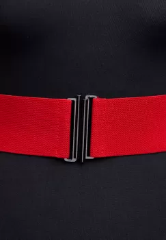 Curea lata rosie din material elastic - 7,5 cm imagine