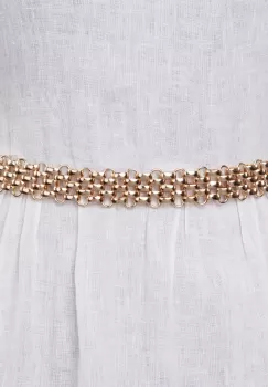 Curea metalica aurie 2.5 cm, impletitura flexibila imagine