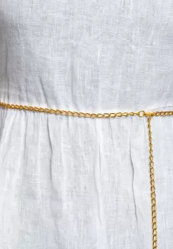 Curea metalica din lant simplu auriu imagine