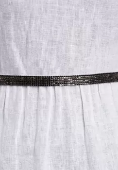 Curea metalica neagra cu strasuri negre de 1.5 cm, flexibila imagine