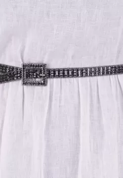 Curea metalica neagra cu strasuri negre de 1.5 cm, flexibila cu catarama patrata imagine