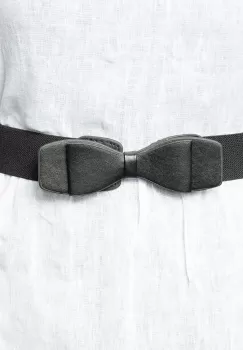 Curea neagra, 4 cm latime din material elastic cu fundita dubla neagra imagine