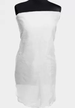 Esarfa alba, dreptunghiulara, in colturi alungite, din bumbac si matase imagine