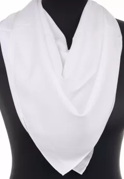 Esarfa alba, patrata, din amestec de matase si poliester imagine