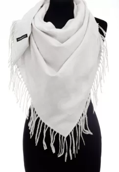 Esarfa alba patrata din material gros tip cashmere imagine