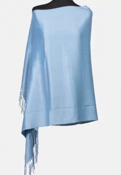 Esarfa albastru deschis din cashmere subtire dreptunghiulara imagine