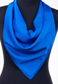 Esarfa albastru electric, patrata, din vascoza si matase imagine