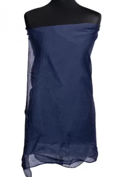 Esarfa bleumarin, dreptunghiulara, in colturi alungite, din bumbac si matase imagine