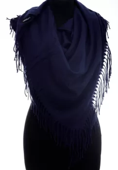 Esarfa bleumarin patrata din material gros tip cashmere imagine